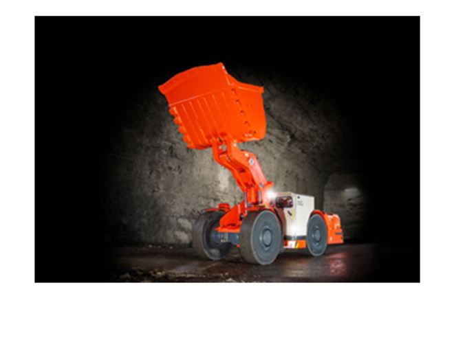 Sandvik loader in a mining setting with NiKrom III lift cylinder rods